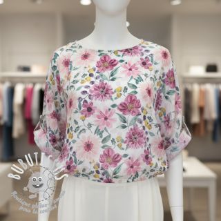 Tissu coton Flower Sonja mauve digital print