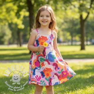 Tissu coton Unicorns multi digital print