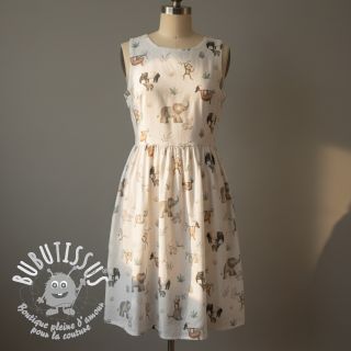 Tissu coton Safari off white digital print