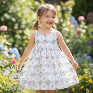 Tissu coton Flowers Tara off white design A digital print