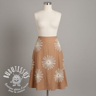 Tissu coton EMBROIDERY Flowie cinnamon