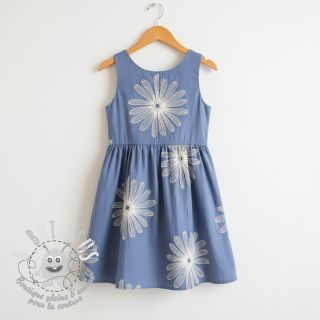 Tissu coton EMBROIDERY Flowie jeans