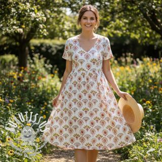 Tissu coton Motif off white digital print