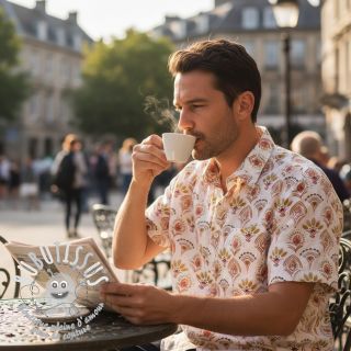 Tissu coton Motif off white digital print