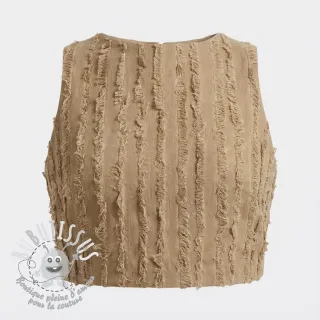 Tissu coton Lin Vintage Fringe Stripe naturals