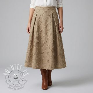 Tissu coton Lin Vintage Fringe Diamonds naturals