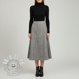 Tissu coton Lin Vintage Fringe Stripe grey