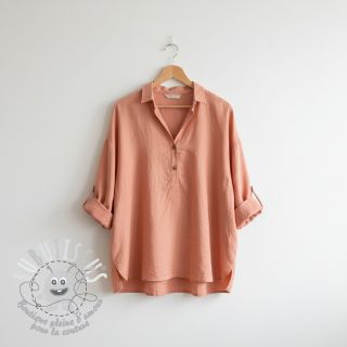 Tissu coton Lin PREMIUM salmon