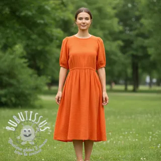 Tissu coton STRETCH Baby orange