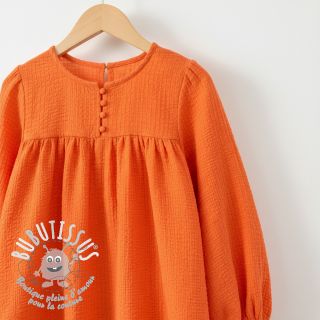 Tissu coton STRETCH Baby orange