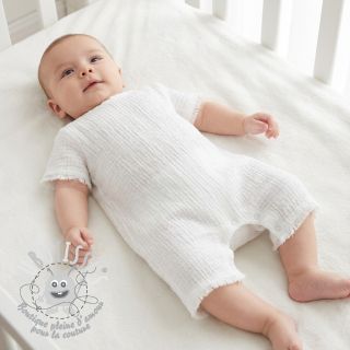 Tissu coton STRETCH Baby white
