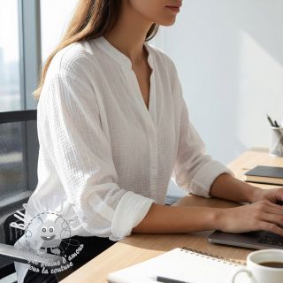 Tissu coton STRETCH Baby white