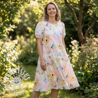 Tissu coton SATIN Oahu pink digital print