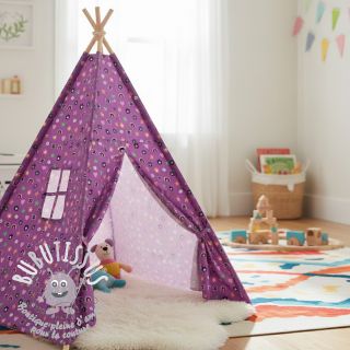 Tissu coton Love mauve