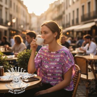 Tissu coton Love dream mauve