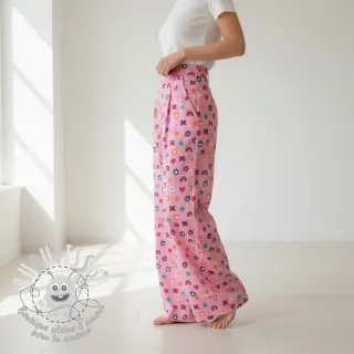 Tissu coton Love pink