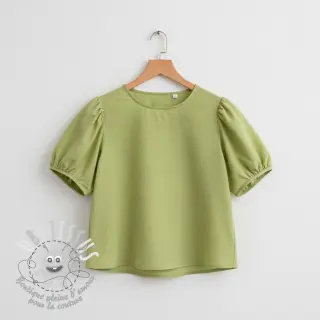 Tissu coton WASHED old lime