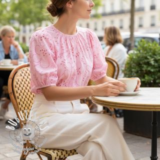 Tissu coton VOILE Puffy light pink