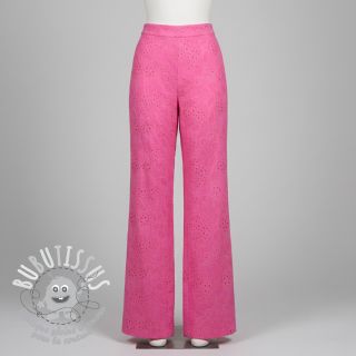 Tissu coton VOILE EMBROIDERY Vintage fuchsia