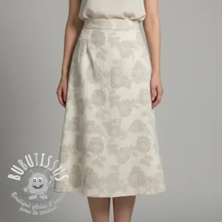 Tissu coton Lin JACQUARD Peony flowers