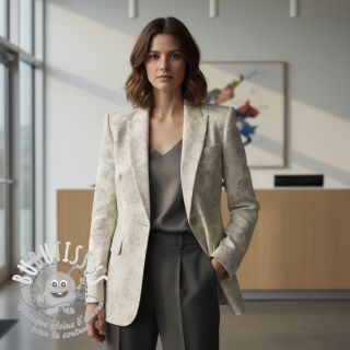 Tissu coton Lin JACQUARD Peony flowers