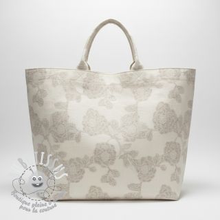 Tissu coton Lin JACQUARD Peony flowers