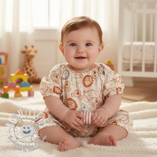 Tissu coton Safari animals ecru