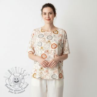 Tissu coton Safari animals ecru