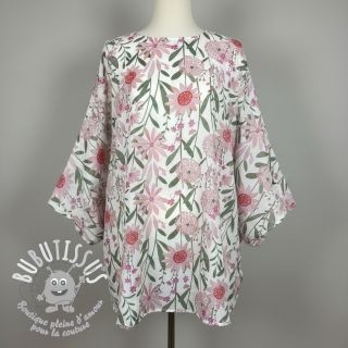 Tissu coton Meadow white digital print