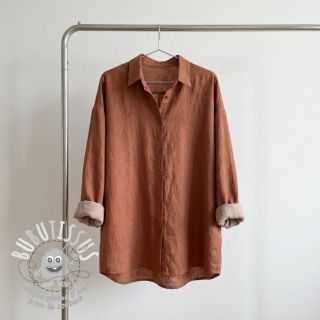 Tissu coton Lin chestnut