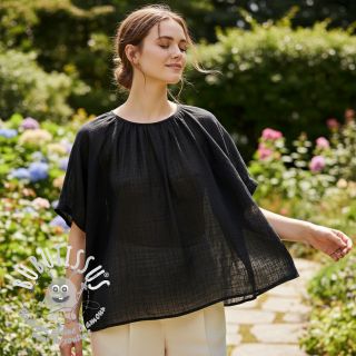 Tissu coton Lin black