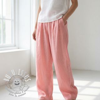 Tissu coton Lin salmon