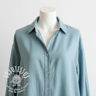 Tissu coton Lin old blue