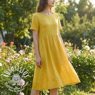 Tissu coton Lin ochre