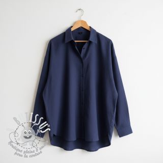 Tissu coton Lin marine