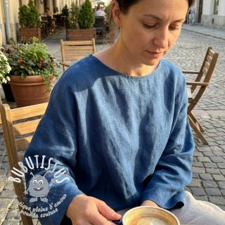 Tissu coton Lin jeans