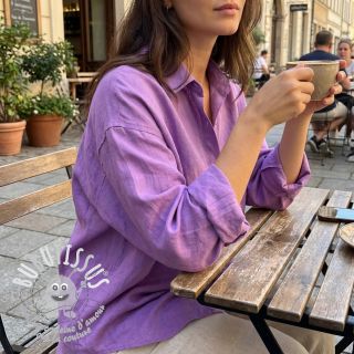 Tissu coton Lin dark lilac