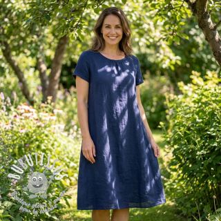 Tissu coton Lin dark blue