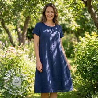 Tissu coton Lin dark blue