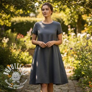 Tissu coton Lin dark grey