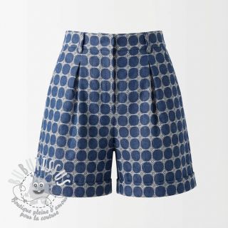 Tissu coton JEANS Circles dark blue