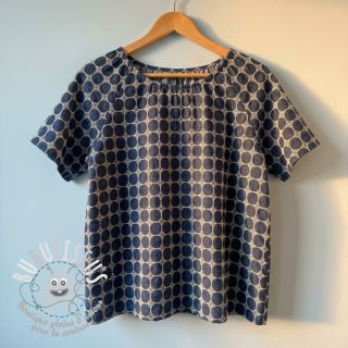 Tissu coton JEANS Circles dark blue