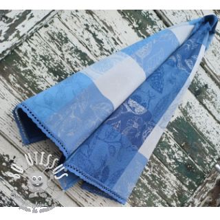 Tissu déco FRENCH TABLE CLOTH JACQUARD Cabosse allover indigo