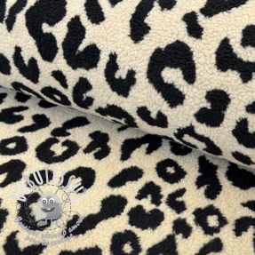 Tissu de manteau TEDDY JACQUARD Animal skin black