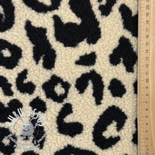Tissu de manteau TEDDY JACQUARD Animal skin black