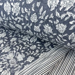 Tissu coton QUILT Gange gris