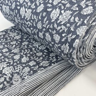 Tissu coton QUILT Gange gris