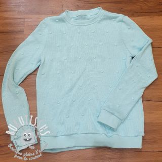 Tissu tricot BIG KNIT DOT mint