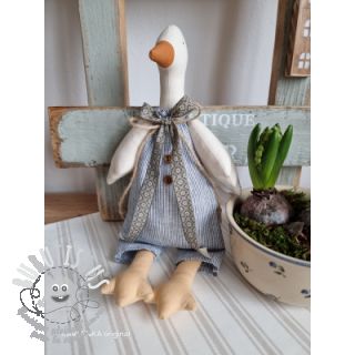 Tissu mélange lin et cotton Lira mini stripe jeans