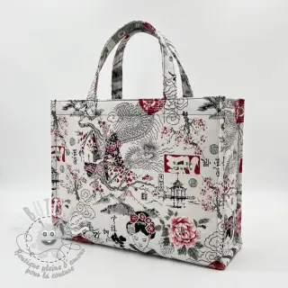 Tissu déco jacquard Akita blanc